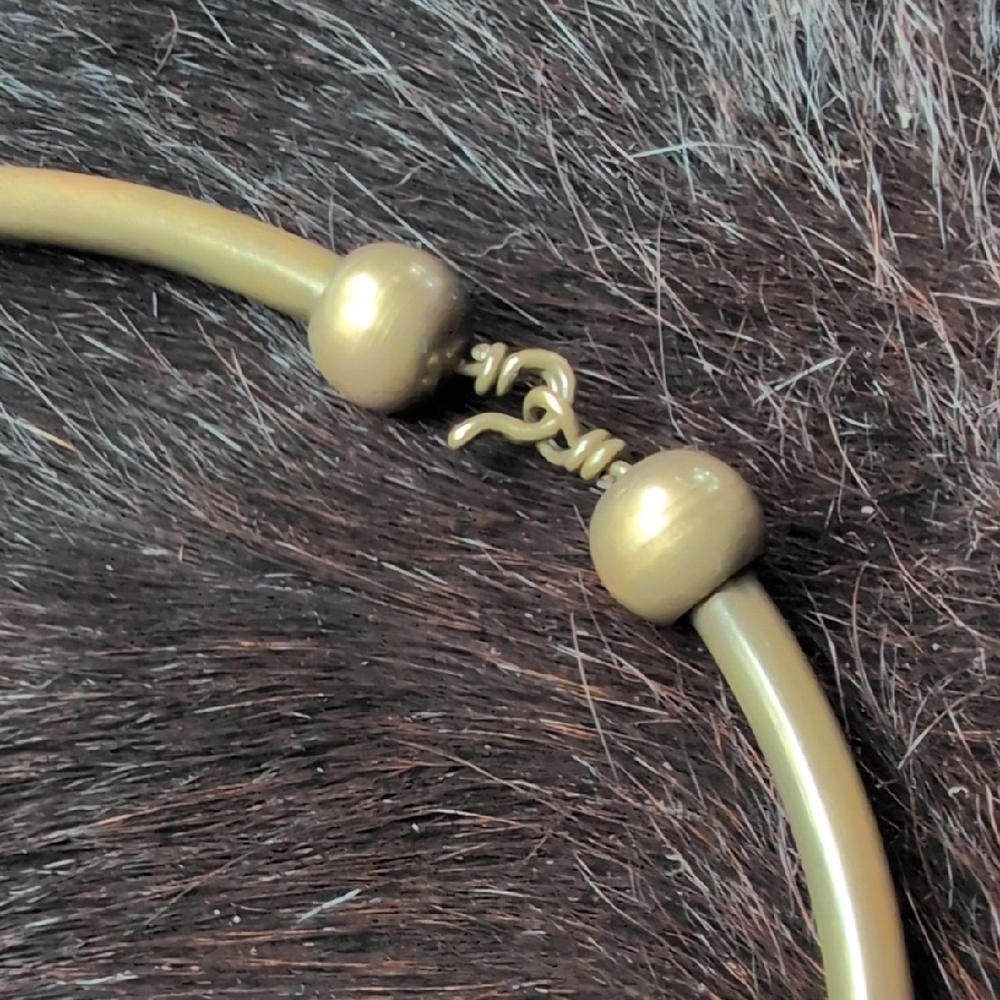 Vintage Solid Brass Collar Necklace - image 7